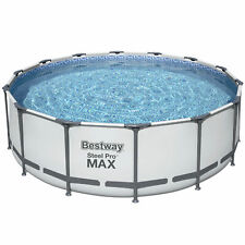 Bestway Steel Pro MAX 5613HE-BW 14 x 4 Foot Above Ground Swimming Pool Set - Gray