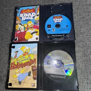 Simpsons Skateboarding & Road Rage (Sony PlayStation 2, 2002) W/ Manuals Tested - Picture 1 of 4