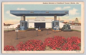 Bankhead Tunnel Mobile Alabama Turnpike Linen Postcard - Picture 1 of 2