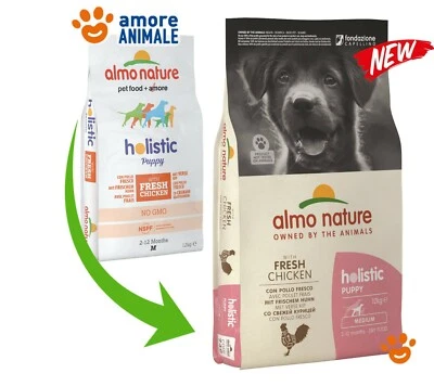 Almo Nature Chien Holistic Puppy Medium - Poulet Et Riz 12 KG - Croquettes pour - Photo 1/2