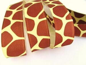 25 yards Roll Grosgrain Ribbon-Baby Giraffe Wild Animal Print R140-3/8" OR 7/8"
