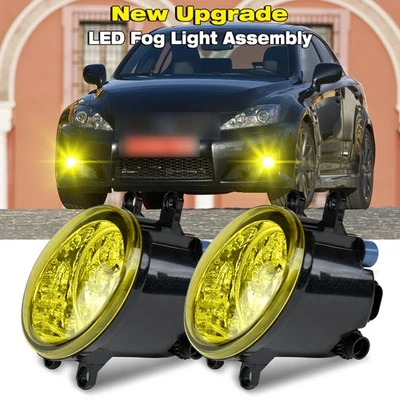 2 peças para LEXUS IS F 2008-2013 para-choque amarelo LED luz de neblina lâmpada de direção esquerda e direita - Imagem 1 de 4