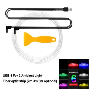 Auto PKW LED Ambientebeleuchtung Innenraumbeleuchtung (USB Lichtleiste, 2/3/5M) - Picture 1 of 17