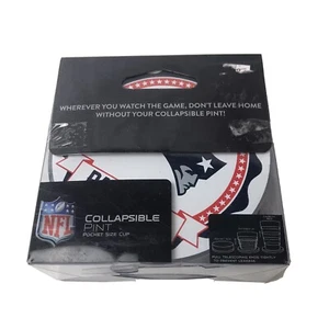 New England Patriots faltbare Tasse Pint Glas NFL Tailgating Football - Bild 1 von 6