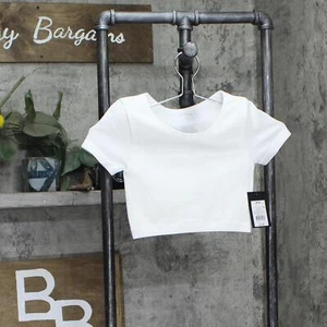 Art Class Girls Short Sleeve Scoop Neck Seamless Cropped Top 89736362 White M - Picture 1 of 6