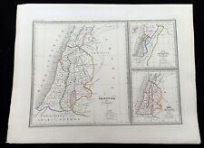 Antique Map of Ancient Israel Roman Occupation Palestine Twelve Tribes 1846