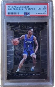 PSA 8 2018-19 Panini Select Shai Gilgeous-Alexander Rookie - Picture 1 of 2