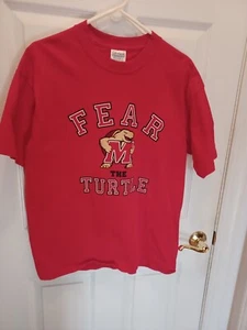 Maryland Terrapins Shirt Mens Large Red Cotton Champion Fear the Turtle - Picture 1 of 3