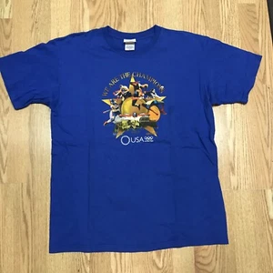 Neu 2004 We Are The Champions USA Olympics Athen T-Shirt blau Baumwolle L Vintage - Bild 1 von 7