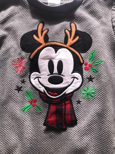 Disney Mickey Mouse Reindeer Ears Christmas Sweater Girls Size 7/8 - Picture 1 of 6