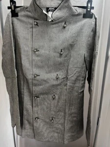giacca donna divisa lavoro doppio petto grigio nug REMC manica lunga chef XS - Foto 1 di 5