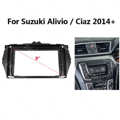 Panel de fascia de radio de coche de 9 pulgadas para Suzuki Alivio / Ciaz 2015 marco de tablero estéreo Foto 1 de 3