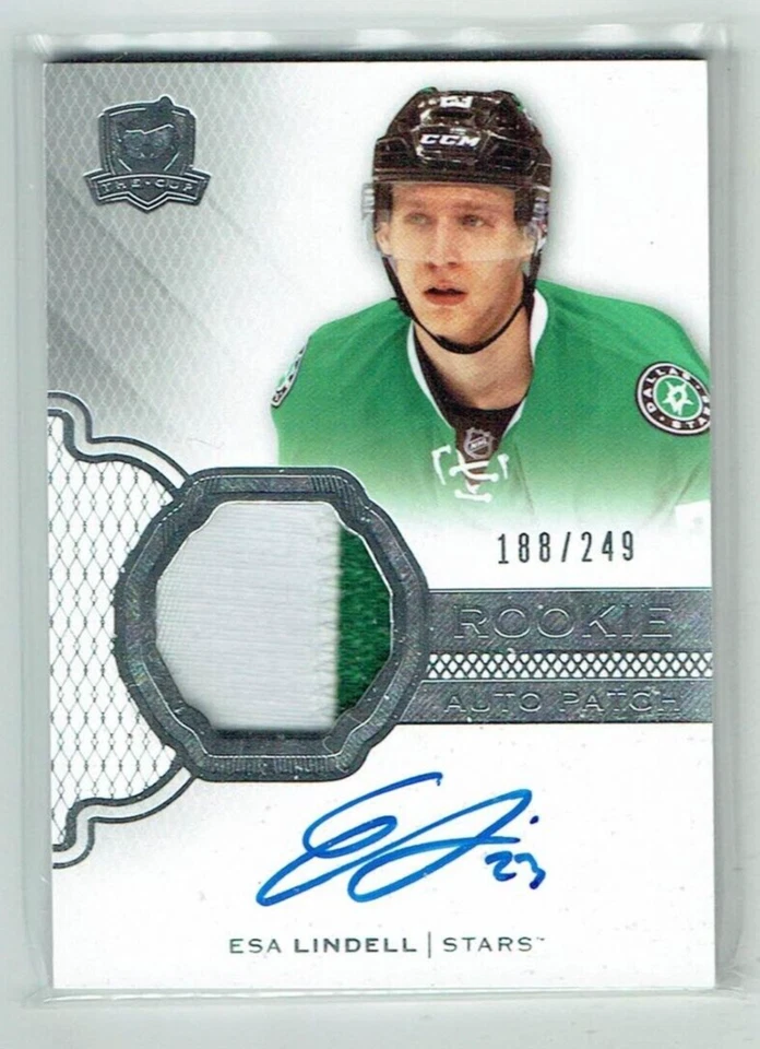 16-17 UD Upper Deck The Cup  Esa Lindell  /249  Rookie  Patch  Auto - Image 1 of 1