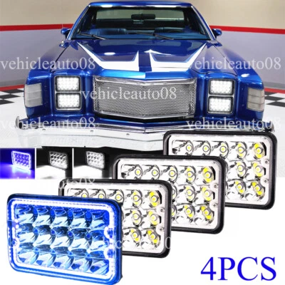 4pc 4x6'' inch Square LED Headlights Projector Bulbs Fit Ford Ranchero 1977-1979 - Image 1 of 4