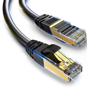 US High Speed Ethernet Cable Flat Cat8 RJ45 Connector Anti-Interference SFTP Lot - Picture 1 of 16