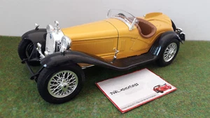 ALFA ROMEO 2300 SPIDER 1932 jaune/noir cabriolet ouvert open 1/18 BURAGO voiture - Picture 1 of 7