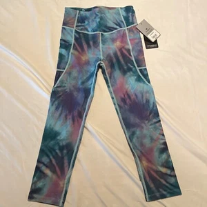 Colosseum Girls Size XS Blue Tie Dye Yoga Leggings New With $69 Tag  - Picture 1 of 6