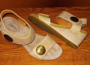 Taos Karussell 2 Damen Beige Leder Knöchelriemen Keilabsatz Sandalen Gr. 37 US 6-6,5 - Bild 1 von 11