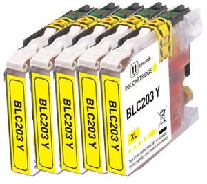 5P YELLOW Printer Ink +Chip fits Brother LC203 MFC J680DW J460DW J5320DW J480DW  - Bild 1 von 1