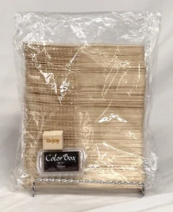 Dress My Cupcake Fai da Te Legno Naturale Confezione 100 Coltelli Con Timbro Goditi Castagno - Foto 1 di 3