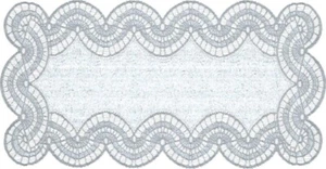 Tavolo corridore rettangolare pizzo bianco/grigio sovrapposizione 50x100 cm (20""x39") regalo di Natale - Foto 1 di 1