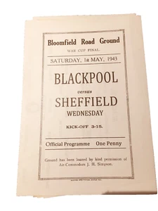 BLACKPOOL V SHEFFIELD WEDNESDAY - WARTIME CUP FINAL (NORTH) 1ST LEG - 1/5/1943 - Picture 1 of 1