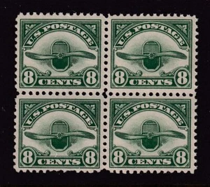 1923 Airmail 8c green Sc C4 MNH FVF block of 4 nice full original gum (B4 - Picture 1 of 1