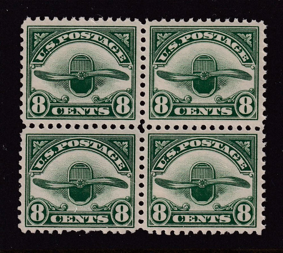 1923 Airmail 8c green Sc C4 MNH FVF block of 4 nice full original gum (B4 - Image 1 of 1