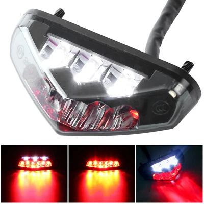 LED-Rücklicht mit Kennzeichenbeleuchtung schwarz getönt Motorrad Roller Enduro - Bild 1 von 4