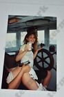 candid of pretty woman holding beer can VINTAGE PHOTOGRAPH Eb