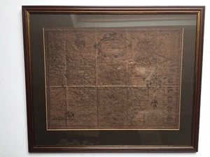 24' x 20' Framed Antiqued Replica Map West Ridinge Yorkeshyre John Speede 1610 - Picture 1 of 12