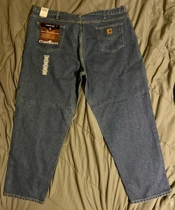 Salopette Carhartt Jeans Uomo 50x32 Blu Vestibilità Larga Falegname Lavoro B13 DST NUOVA - Foto 1 di 7