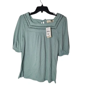 Blusa Everleigh Talla Pequeña Manga 1/2 Polvorienta Verde Menta NUEVO Detalle Bordado - Imagen 1 de 4