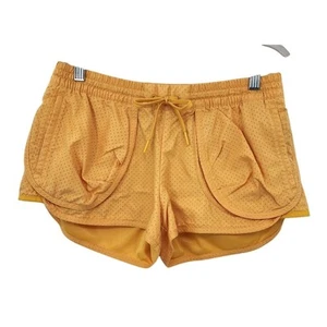 Adidas Stella Mccartney Athletic Shorts Perforated Size Small Yellow Orange - Picture 1 of 8