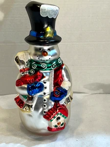 Mercury Glass Snowman Midwest Cannon Falls Birdhouse Christmas. 12” Tall - Picture 1 of 9
