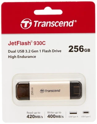 Transcend 256GB JetFlash 930C USB 3.2 Gen 1 Flash Drive TS256GJF930C, Rose Gold - Image 1 of 4