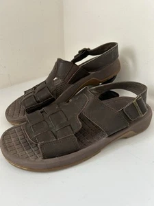 Dr Martens Men’s Sandals Wharf Brown Sandals Ankle Strap Weave Woven Uk 8 AW501 - Picture 1 of 12