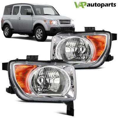 Par de montaje de faros de carcasa cromados izquierda + derecha para Honda Element 2003-2008 Foto 1 de 4