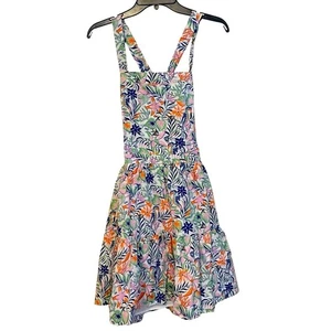 Abito Polo Ralph Lauren stampa tropicale lino-cotone nuovo con etichetta taglia 16 - Foto 1 di 7