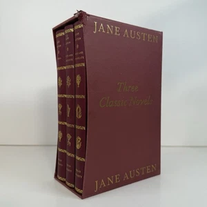 Vintage Folio Society Jane Austen 3 Classic Novels Hardback Set w/ Slipcase - Foto 1 di 19