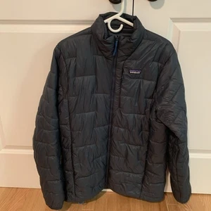 Patagonia Micro Puff Jacket Mens M Navy Blue Puffer Coat Winter Outdoor - Picture 1 of 7