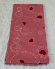 Kitchen Dish Towel, Cotton, Heart Design, Pink, Red, White