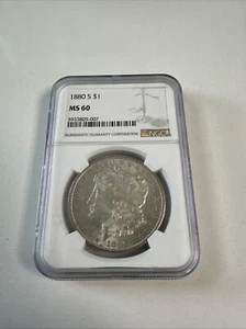 1880-S Morgan Dollar NGC MS 60 scarcer grade - Picture 1 of 3