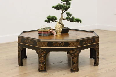 Octagon Vintage Chinoiserie Painted Coffee Table, Baker #54663 - Image 1 of 4