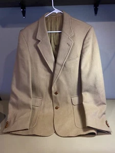 Vintage Vonfurstenberg Beige Camel Hair Sport Coat Made In Italy Size 43 - Picture 1 of 18