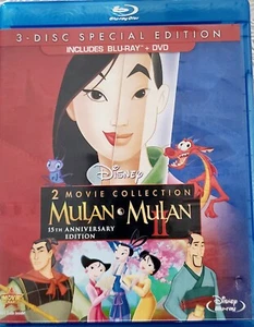 Mulan 15th Anniversary + Mulan II 2-Disc Blu-ray + DVD Combo 2 Movie Disney - Picture 1 of 3