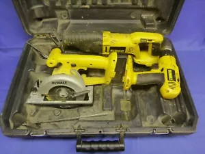 Dewalt 18v Power Tool Set Bundle, Hammer Drill, Reciprocating & Trim Saw & Case - Picture 1 of 11
