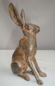 Statue Sculpture Rabbit Hare Wildlife Art Deco Style Art Nouveau Style Bronze Si