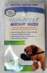 Four Paws Quick Fit Dog Muzzle, Black, Size  Medium Short Snout