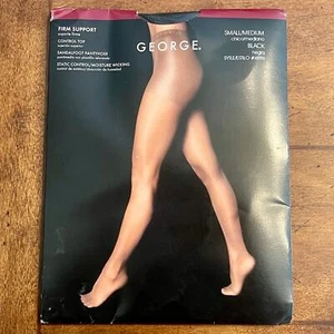 George Firm Support Control Top Pantyhose Size Small Medium Color:  Black  C-16  - Picture 1 of 12